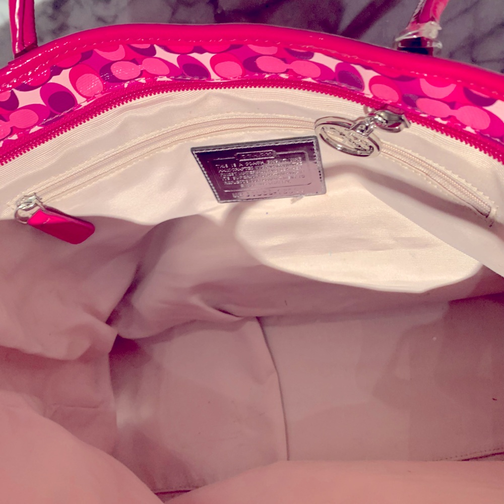 💕COACH POPPY TOTE💕BEAUTIFUL BRIGHT HANDBAG💕SUPER CLEAN!! - Picture 4 of 13